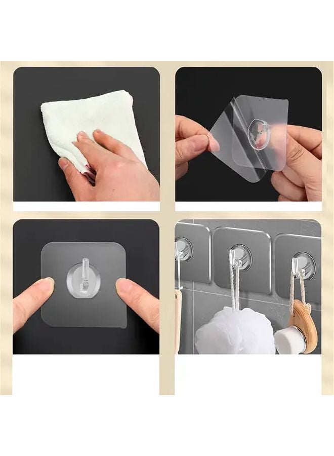 Heavy Duty Transparent Self Adhesive Hooks 10 Color No Drill Rust Proof Wall Door Hangers - Image 5