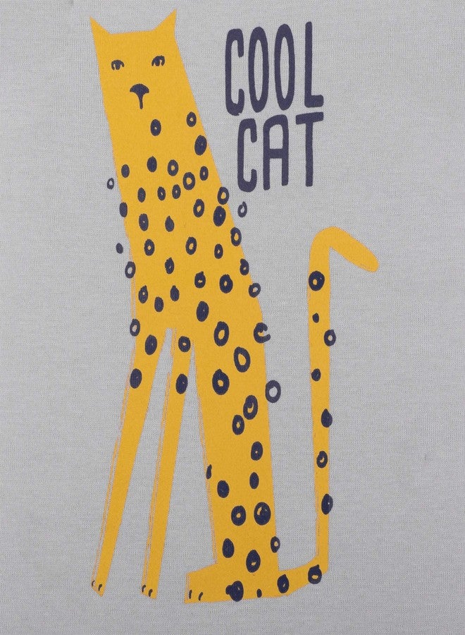 Lamaze Baby Boys' Super Combed Natural Cotton Tight Fit Short Sleeve Sleepwear 2 Piece Set, Footless, 1 Pack, Gray Safari, 4T - Image 4