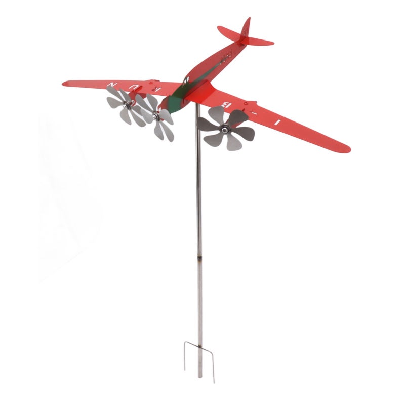 Metal Aircraft Weather Vane: Solid Metal Construction, Rust-Resistant Coating - Wind Direction Indicator, Dual-Function Design for Outdoor Garden, Patio, Farm & Barn Use - Image 4