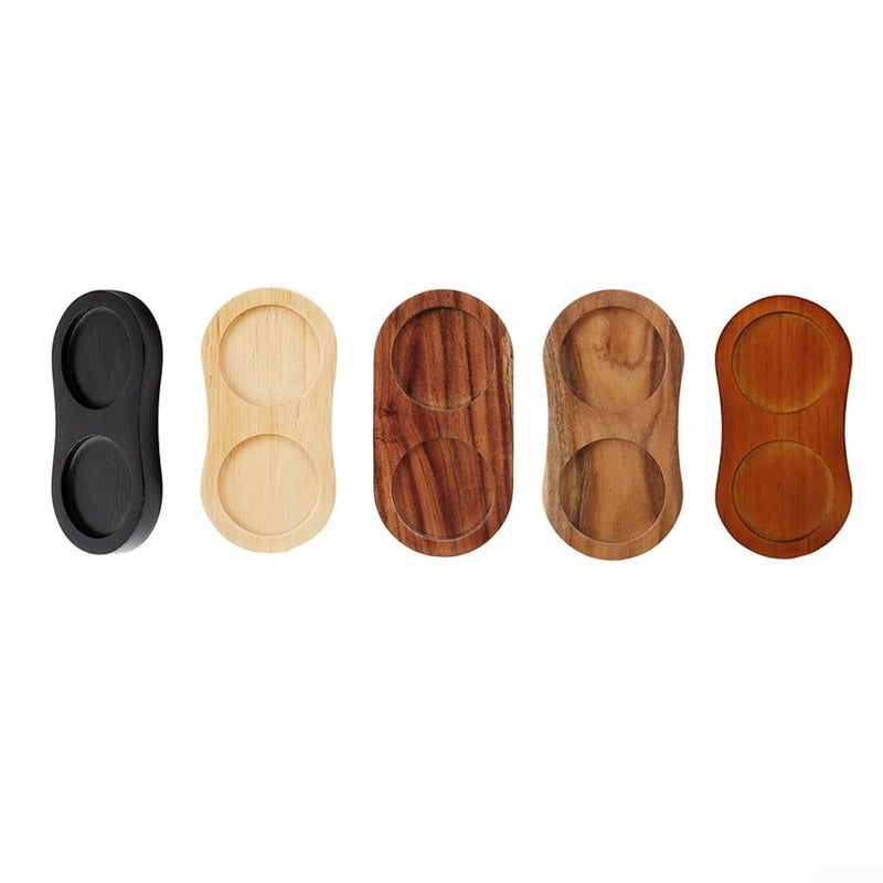 8 Type Retro Base Wooden Pepper Grinder With Dual Compartment Salt And Pepper Mill Holder Acacia Rubber Wood Spice Tray - Image 3