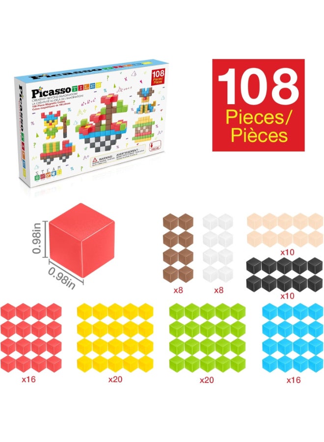 PicassoTiles Picasso Magnetic Cubes 108-pieces - Image 3