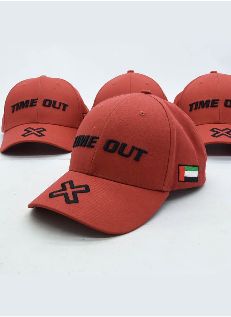 Generic Premium Red Caps with Red 'X' Stitch & White Trim Casual Curve Peak Cap – Stylish & Unique  - Image 1