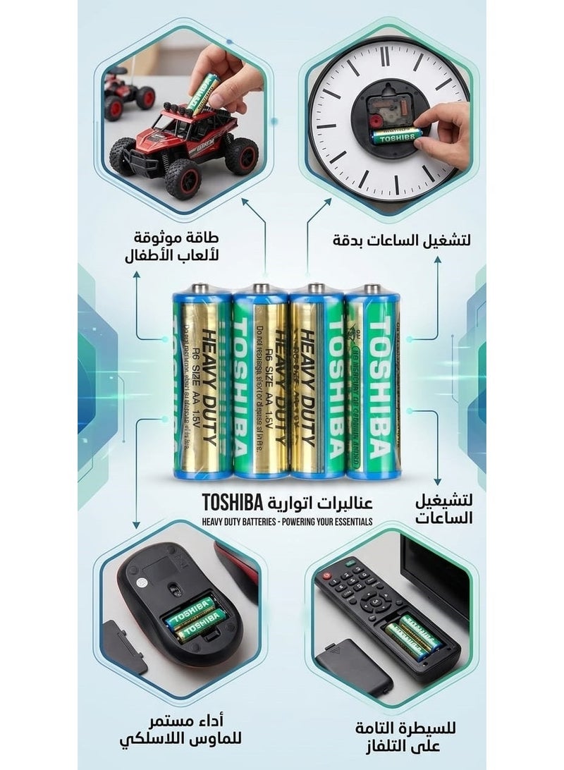 توشيبا بطارية توشيبا AA (عبوة من 4 قطع) طاقة تدوم لثقة تدوم - Image 2
