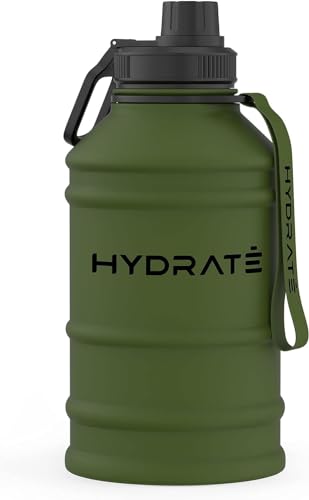 HYDRATE 74 Oz Stainless Steel Water Bottle - BPA Free Metal Water Bottle for Gym, Exercise - Water Jug with Convenient Nylon Carrying Strap and Leak-Proof Screw Cap Water Bottles for Men, Women, Adult - Image 1
