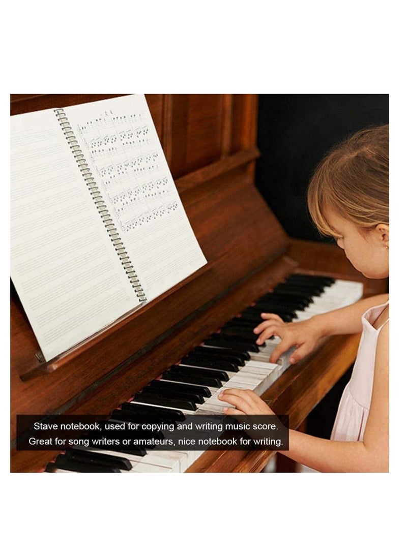 SYOSI - Stave Notebook, Music Writing Notebook Musical Notation Staff Manuscript Paper Piano Note Book Accessories, with 50 Pages Blank Sheet - Image 1
