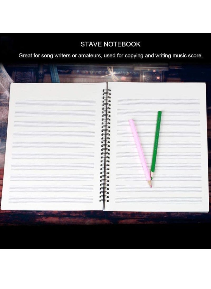 SYOSI - Stave Notebook, Music Writing Notebook Musical Notation Staff Manuscript Paper Piano Note Book Accessories, with 50 Pages Blank Sheet - Image 1