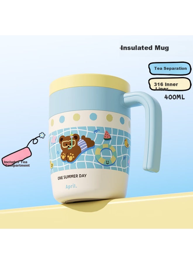 April Desktop Insulated Mug Women's Water Cup Office Coffee Mug With Lid Stainless Steel Cup Day Gift - Image 2
