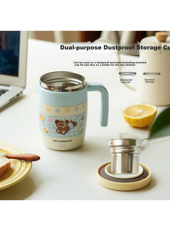 April Desktop Insulated Mug Women's Water Cup Office Coffee Mug With Lid Stainless Steel Cup Day Gift - Image 5