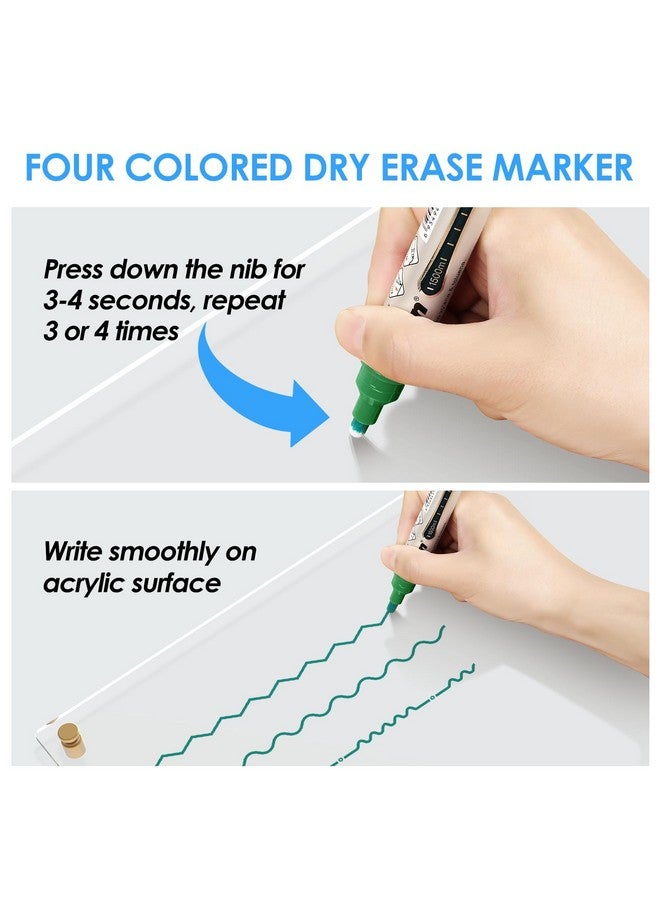 MaxGear Acrylic Dry Erase Board, 16''X12'' Wall Hanging White Board, Non-Magnetic Floating Dry Erase Board Frameless Whiteboard With Marker Holder, Markers And Eraser, For Office, School, Restaurant - Image 2