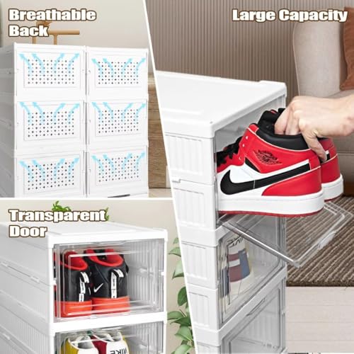 Aliensware 5-Layer Foldable Shoe Organizer Storage Box/Collapsible Shoe Rack/Foldable Closet for Living Room,Study,Bathroom/Storage Organizer for Shoe Boots,Slippers,Sneakers,Books,Aliens (White) - Image 2