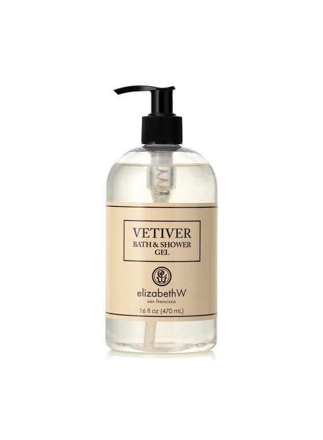 elizabeth W Vetiver Bath & Shower Gel, 16 Fluid Ounces, Clear