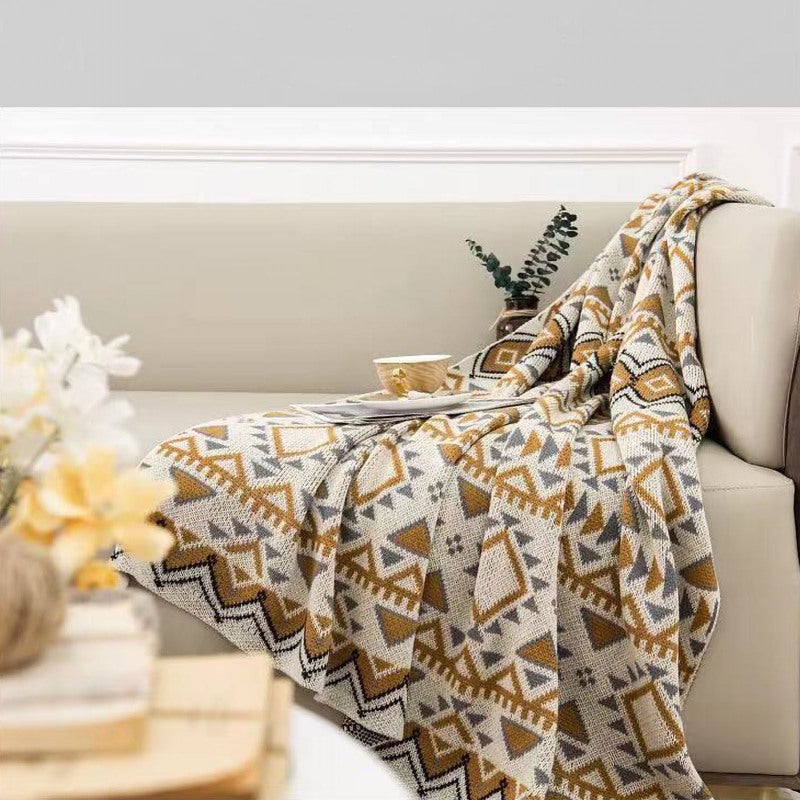 Throw Blanket: Colorful Chenille Woven - Soft & Cozy Knitted Throw Blanket for Living Room, Bedroom, Air-conditioned Rooms Year-Round Use - Image 5