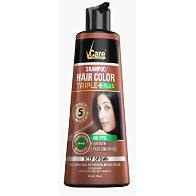 Vcare hair color shampoo deep brown 180ml