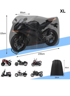 SYOSI Waterproof Motorcycle Cover, 210D Motorbike Cover, UV Scratch Bird Droppings Heat-Resistant Outdoor Protection, XL Motorcycle Cover, Anti Resistant Colorfast with Night Reflective Strips  - Image 2