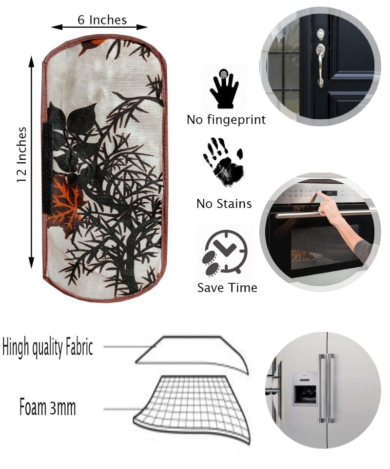 KANUSHI Industries® 1Pc Fridge Cover for Top with 6 Utility Pockets + 1 Handles Covers + 4 Fridge Mats (FRI-Brown-SHUB+1-Handle+M-11-04) - Image 5