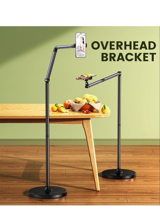 Raxoom Mobile Phone Holder Stand Floor with Overhead Cantilever Design â€“ Height Adjustable & 360Â° Rotatable Phone Mount, Stable Floor Stand for Video Shooting, Live Streaming, Watching Movies, Hands-Free Use for Smartphones & Tablets - Image 1