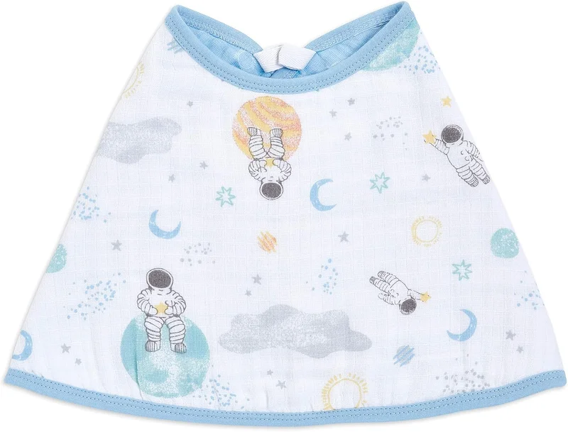 aden + anais Aden + Anais Essentials Cotton Muslin Baby Burpy Bib - Space Explorers