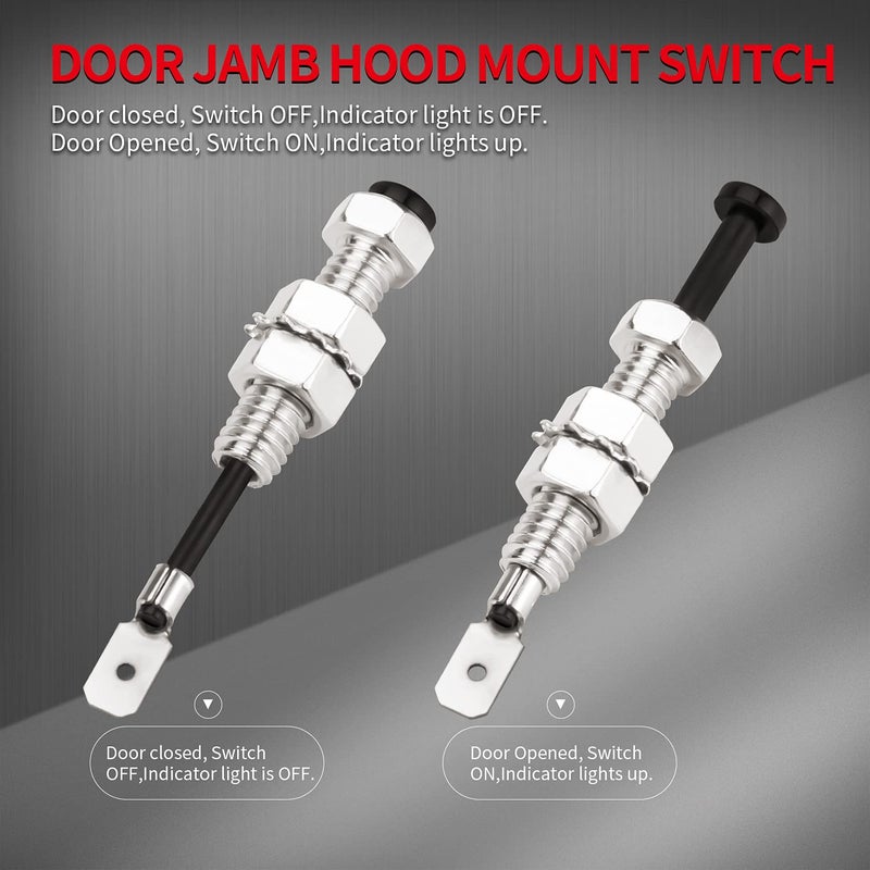 DAIERTEK Door Pin Switch Car Hood Jamb Auto Alarm Security Adjustable Momentary ON Off 12VDC 20A for Automotive Trunk - 3Pcs (Pack of 2) - Image 2
