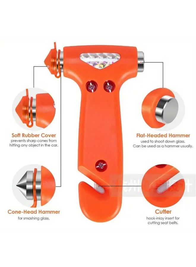 Dual Use Car Home Safety Hammer With Red Strap Window Breaker Seat Belt Cutter - Image 5
