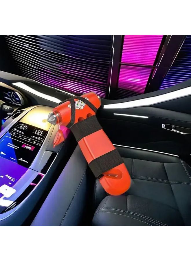 Dual Use Car Home Safety Hammer With Red Strap Window Breaker Seat Belt Cutter - Image 1