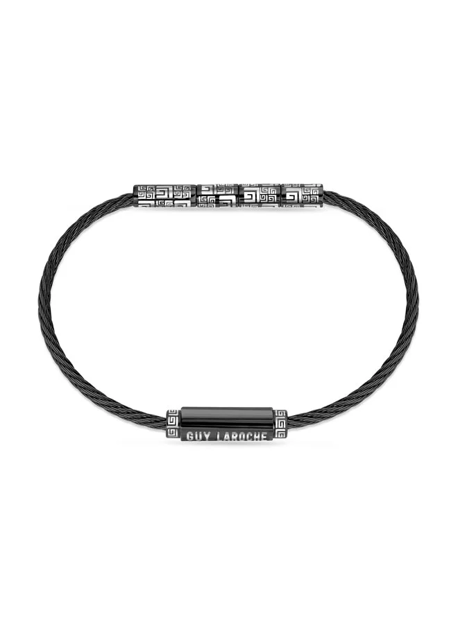 Guy Laroche Marcel Silver and Black Bracelet for Men