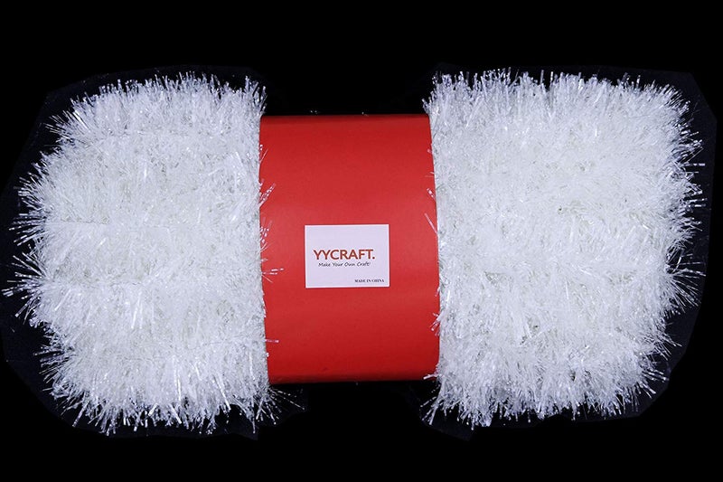 Yycraft 15 Yards (45 Feet) Commercial Length Thick Foil Tinsel Christmas Garland Classic Christmas Decorations  White