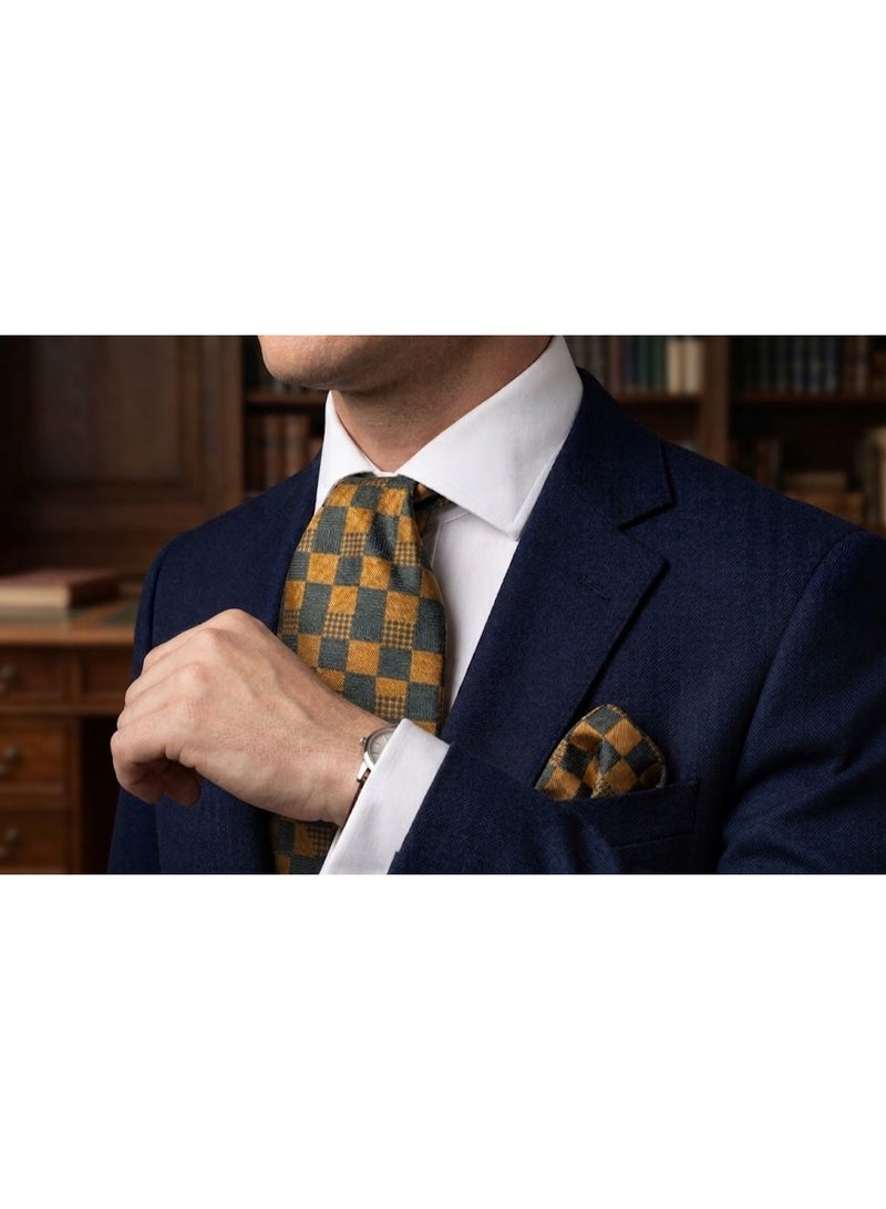 Men's Set Consisting Of Three Pieces (tie - Handkerchief - Cufflinks) - Image 1