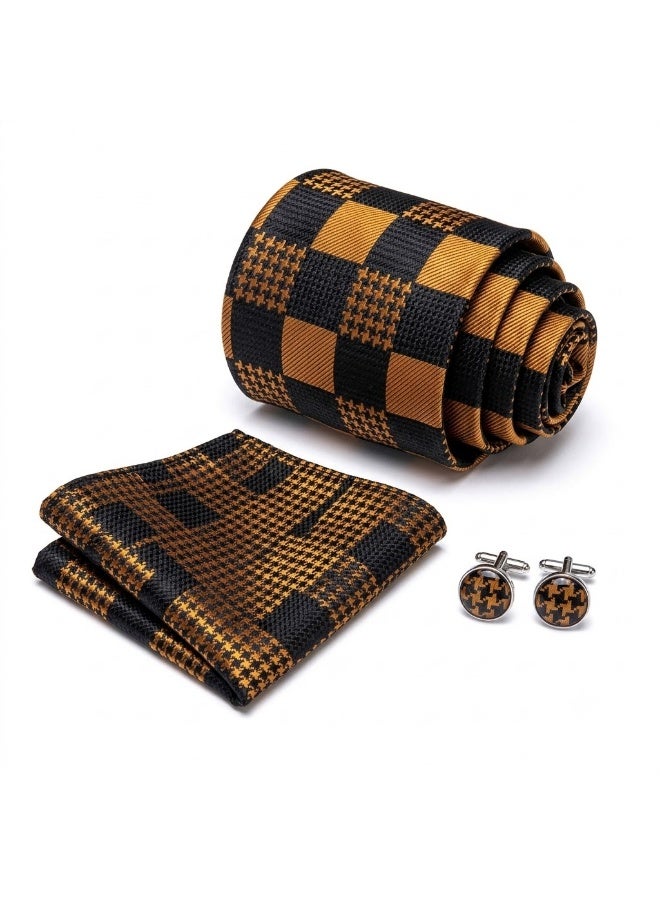 Men's Set Consisting Of Three Pieces (tie - Handkerchief - Cufflinks) - Image 3
