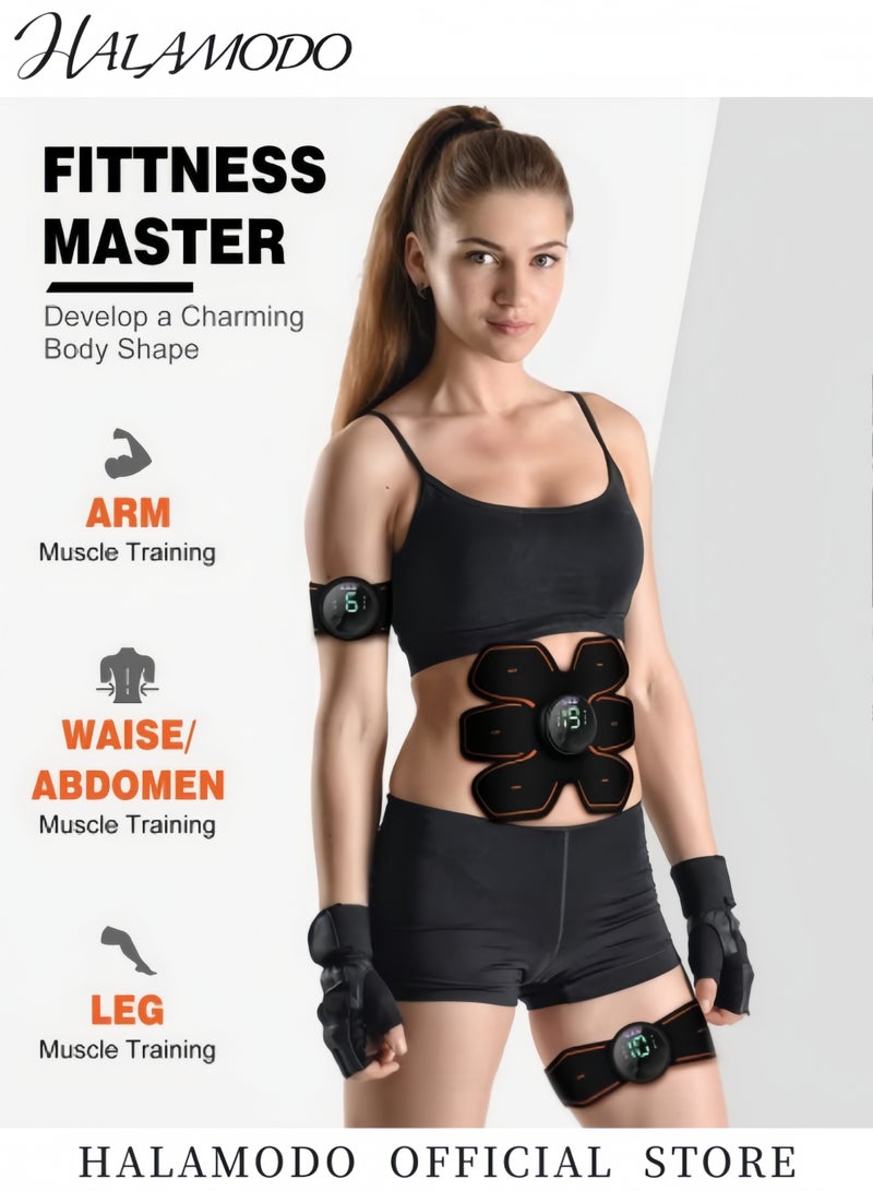 HALAMODO ABS Stimulator, Ab Machine, Ab Machine USB Rechargeable Gear for Abdomen/Arm/Leg, Strength Training Equipment for Men and Women - Image 2