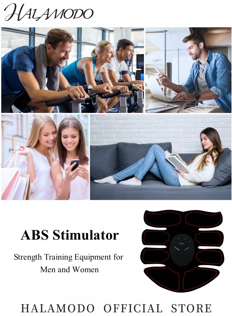 HALAMODO ABS Stimulator, Ab Machine, Ab Machine USB Rechargeable Gear for Abdomen/Arm/Leg, Strength Training Equipment for Men and Women - Image 3