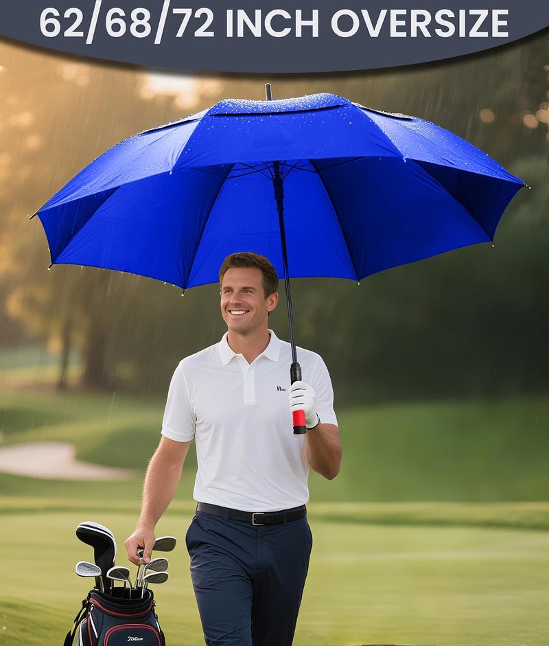 SIEPASA Golf Umbrella Large 62/68/72 Inch Automatic Open Golf Umbrella Extra Large Oversize Double Canopy Vented Umbrella Windproof Waterproof for Men and Women. - Image 2