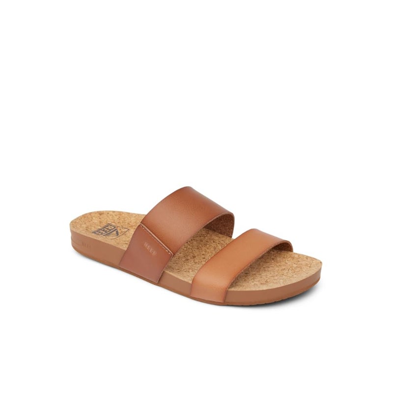 REEF Cushion Vista Womens Fashion Slide Sandal, Vegan Leather Strap, Ultra Soft Cushion Footbed, Espresso Duo, 8 - Image 4
