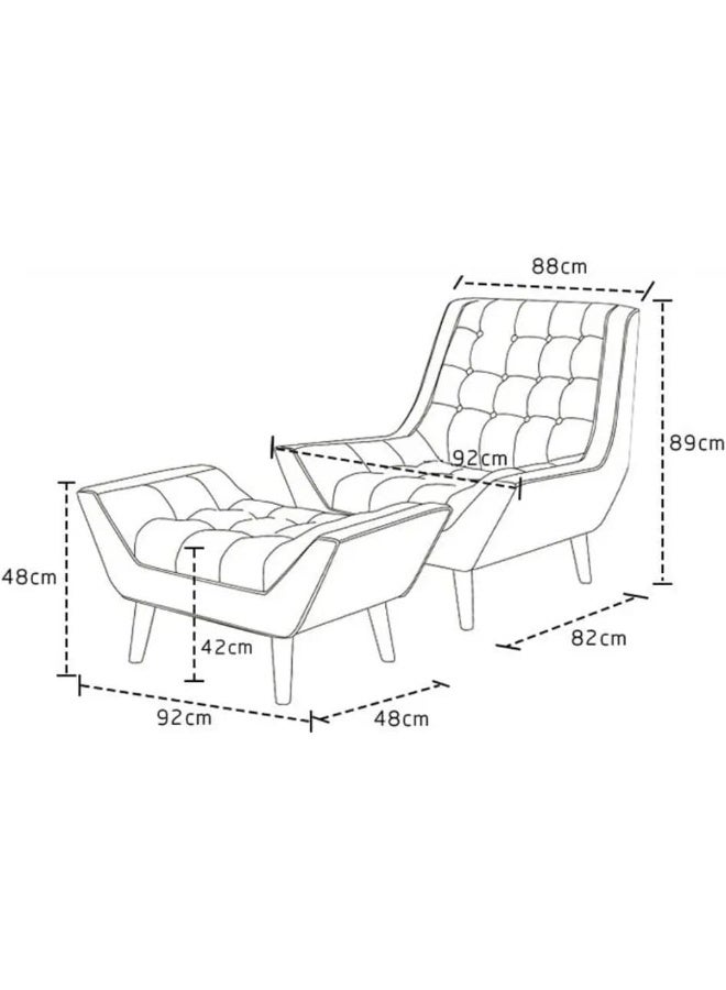 Mid-Century Modern Accent Chair with Ottoman - Image 2