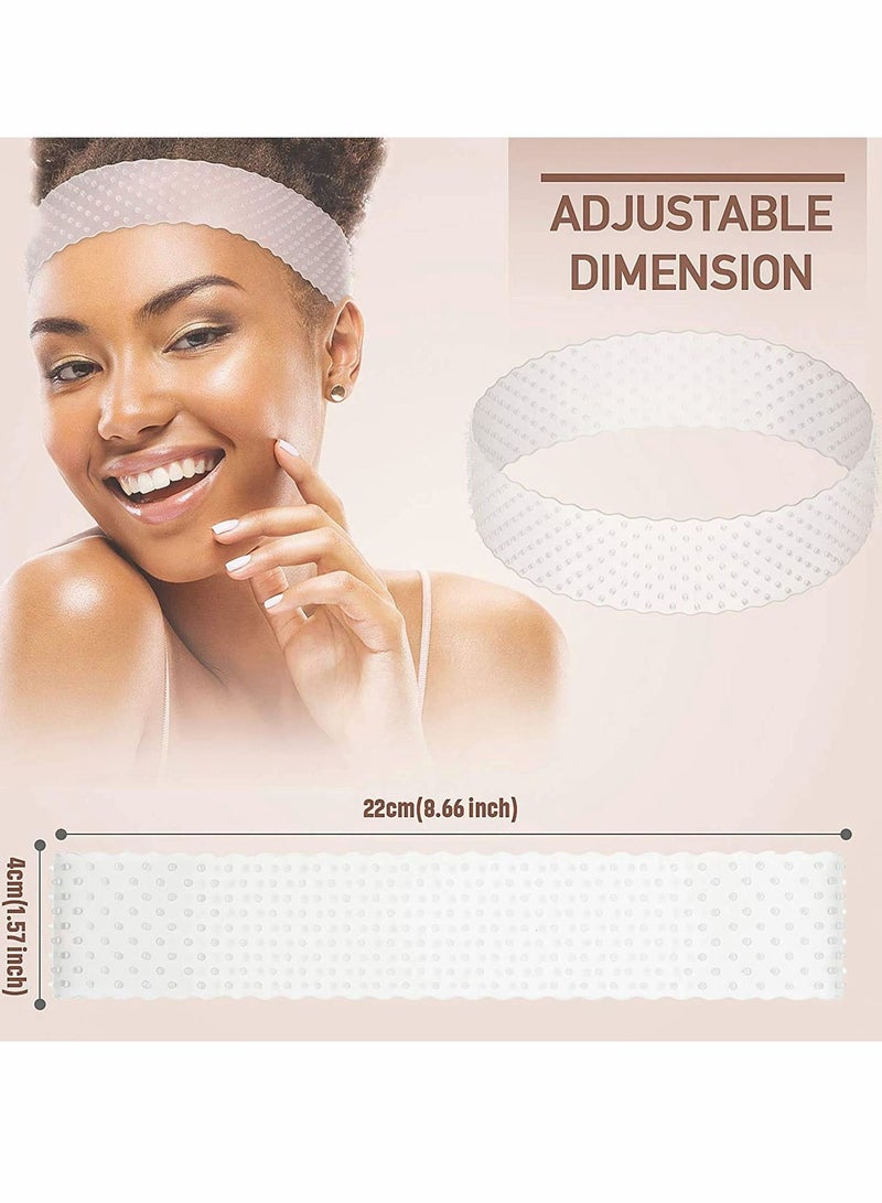 KASTWAVE شريط شعر مستعار، قبضة سيليكون، شريط رأس سيليكون قابل للتعديل لتثبيت الشعر المستعار غير القابل للانزلاق، شريط شعر مستعار سلس، شريط تثبيت قوي للرجال والنساء، رياضة يوغا، اللون (أبيض) - Image 2