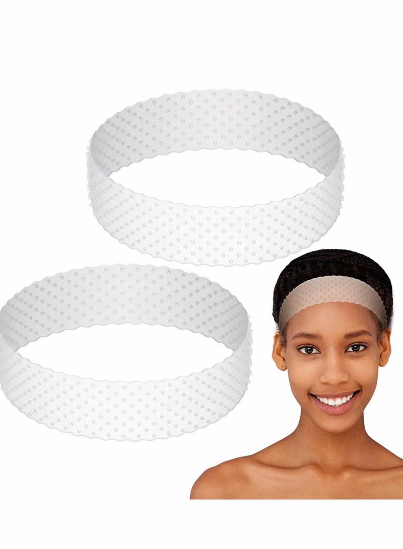 KASTWAVE شريط شعر مستعار، قبضة سيليكون، شريط رأس سيليكون قابل للتعديل لتثبيت الشعر المستعار غير القابل للانزلاق، شريط شعر مستعار سلس، شريط تثبيت قوي للرجال والنساء، رياضة يوغا، اللون (أبيض) - Image 1