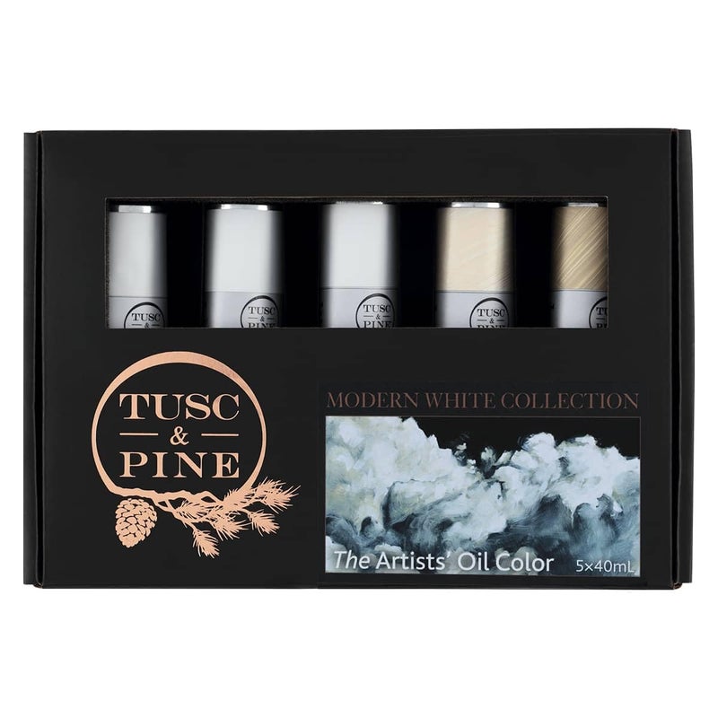 Tusc & Pine Tusc Pine Artist Oil Paint 40 ml Set of 5 Modern White NonYellowing Rich Creamy Consistency Maximum Pigment Load Small Batch Milled Oil Paints Developed for Professional Artists - Image 2