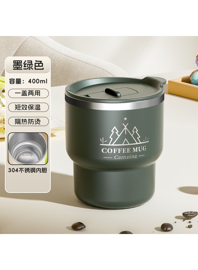 304 Stainless Steel Coffee Cup With Lid Outdoor Camping Cup Double Layer Insulated Step Cup Mug Gift Cup