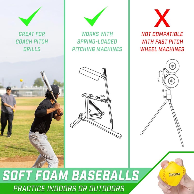 GoSports GoSports Foam Training Baseball 12 Pack  Regulation Size Foam Baseballs for Soft  Safe Throwing Catching and Batting Practice - Image 2