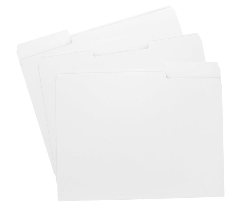 ACTIVITYYA White File Folders, 1/3-Cut Tabs, Letter Size, 12-Pack – Durable Office Filing Folders for Documents, Papers, and Organization - Image 1