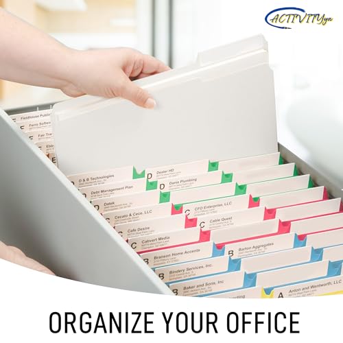 ACTIVITYYA White File Folders, 1/3-Cut Tabs, Letter Size, 12-Pack – Durable Office Filing Folders for Documents, Papers, and Organization - Image 4