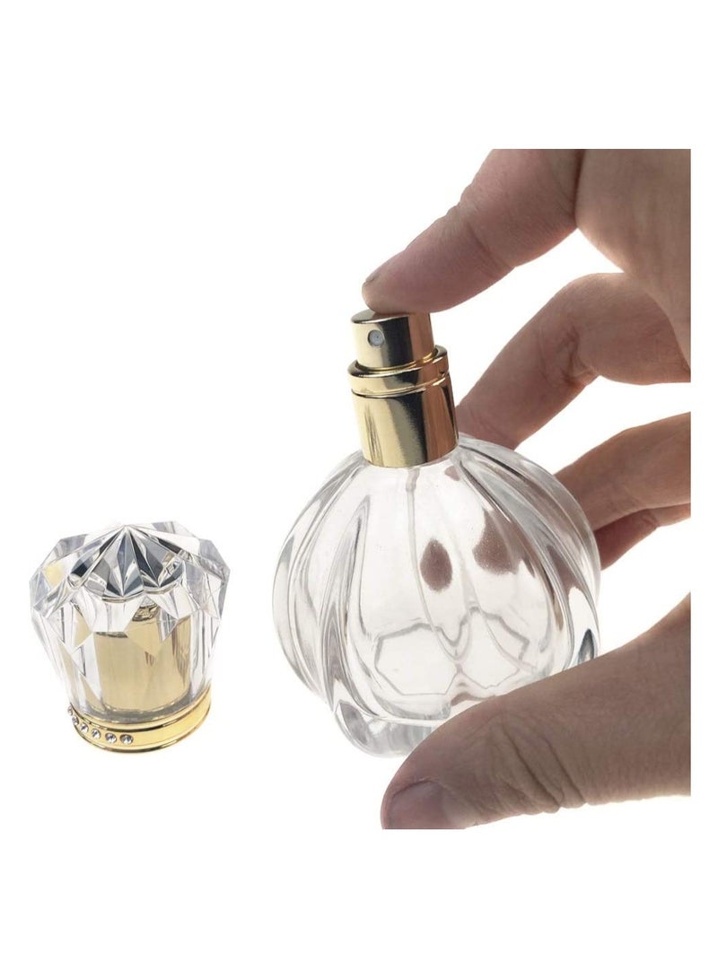 SYOSI Spray Bottle, 50ML 1.7OZ Vintage Pumpkin Shape, Empty Refillable Clear Glass Perfume Bottle Fine Mist Spray Perfume Bottle Sprayer Makeup Cosmetic Containers, Bottle Travel Press Perfume (1Pcs) - Image 2