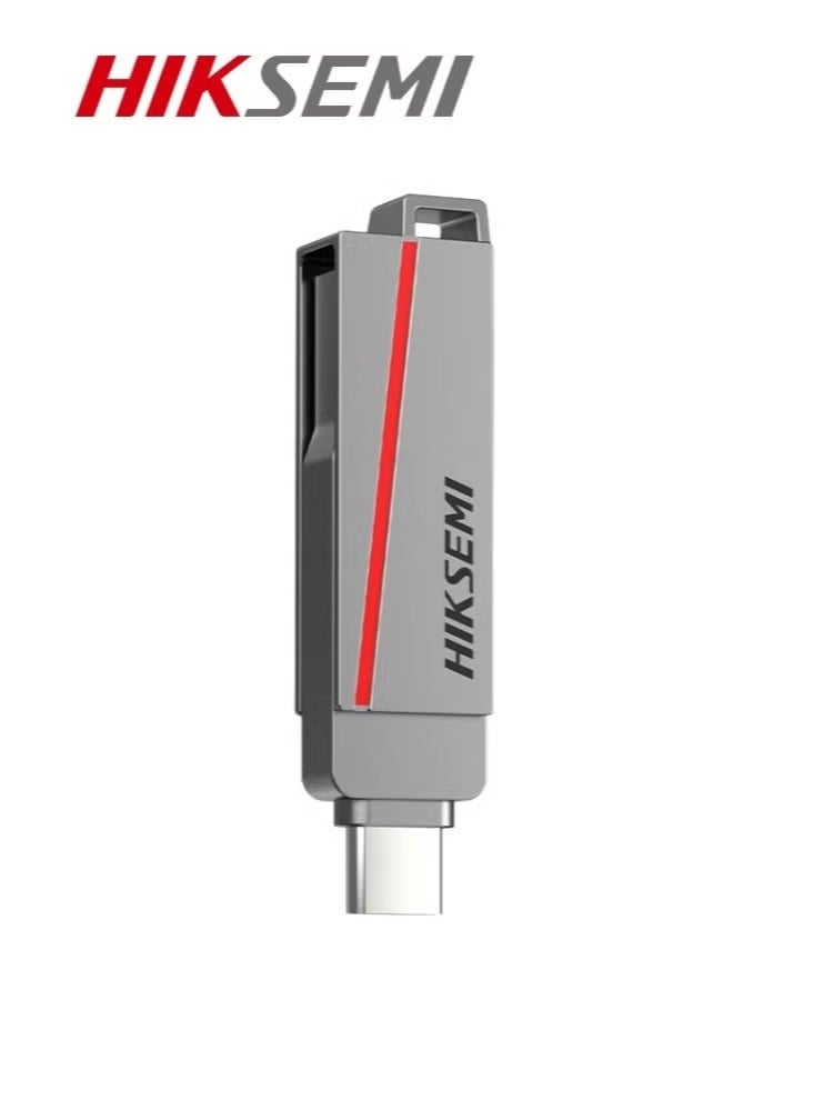 HIKSEMI HIKSEMI DUAL SLIM USB 3.2 Type-C and Type-A | 256GB | Metal Body | HS-USB-E307C 256G U3 Grey - Image 3