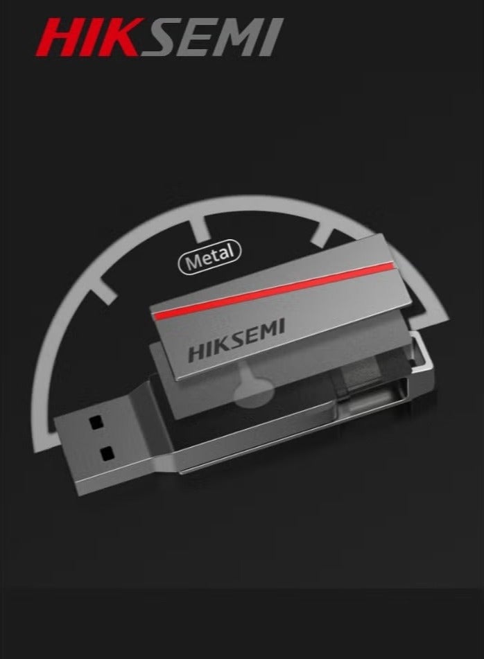 HIKSEMI HIKSEMI DUAL SLIM USB 3.2 Type-C and Type-A | 256GB | Metal Body | HS-USB-E307C 256G U3 Grey - Image 5