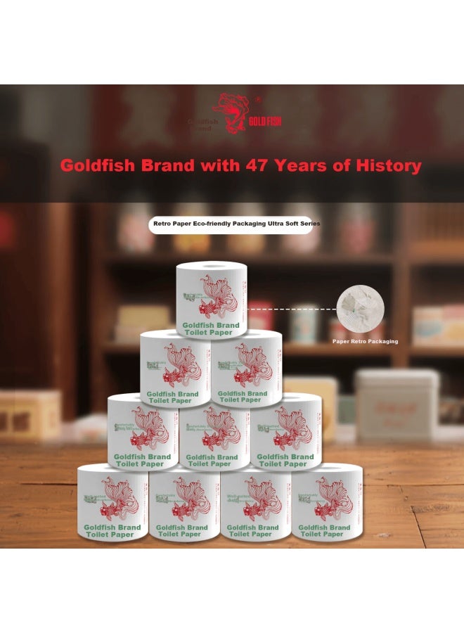 Goldfish Classic 3-ply 180g X 10 Rolls Eco-friendly Small Toilet Paper Ultra-soft And Wet-resistant - Image 2