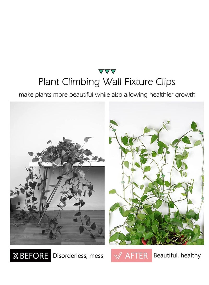 SYOSI Plant Climbing Wall Fixture Clips, Self-Adhesive Hook Vines Traction Clips Invisible Holder Garden Green Leaf Simulation Self-Adhesive Hook Wire Fixing Supporting 100 Pcs - Image 3
