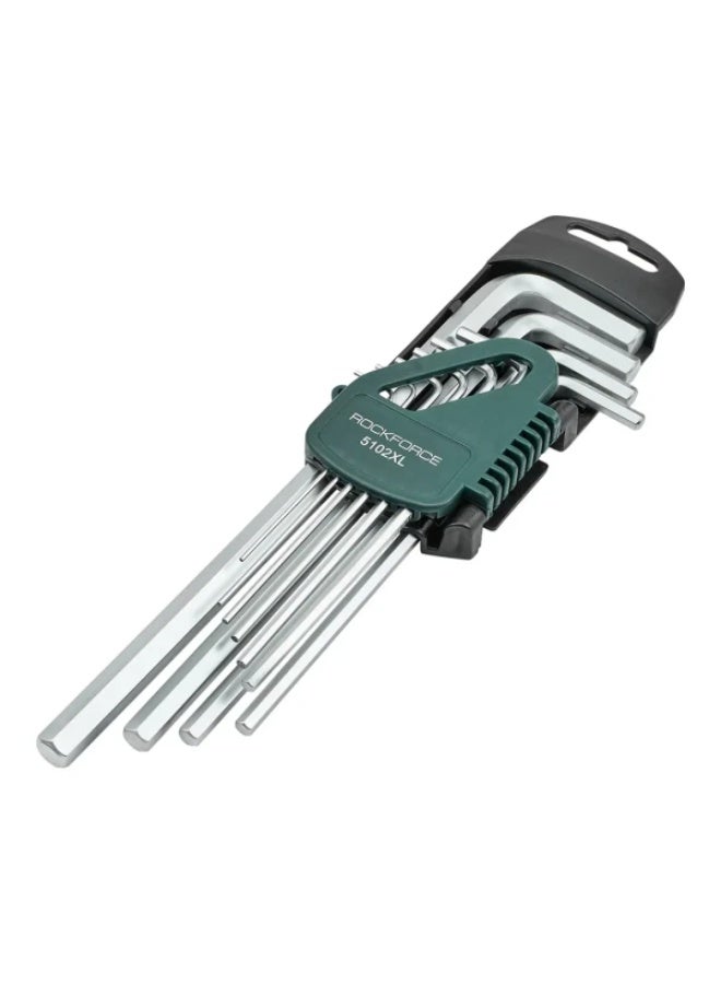 ROCKFORCE Spanner set extra long L-shape 6-point 10pcs (1.27, 1.5, 2, 2.5, 3-6, 8, 10mm)in plastic holder - Image 2