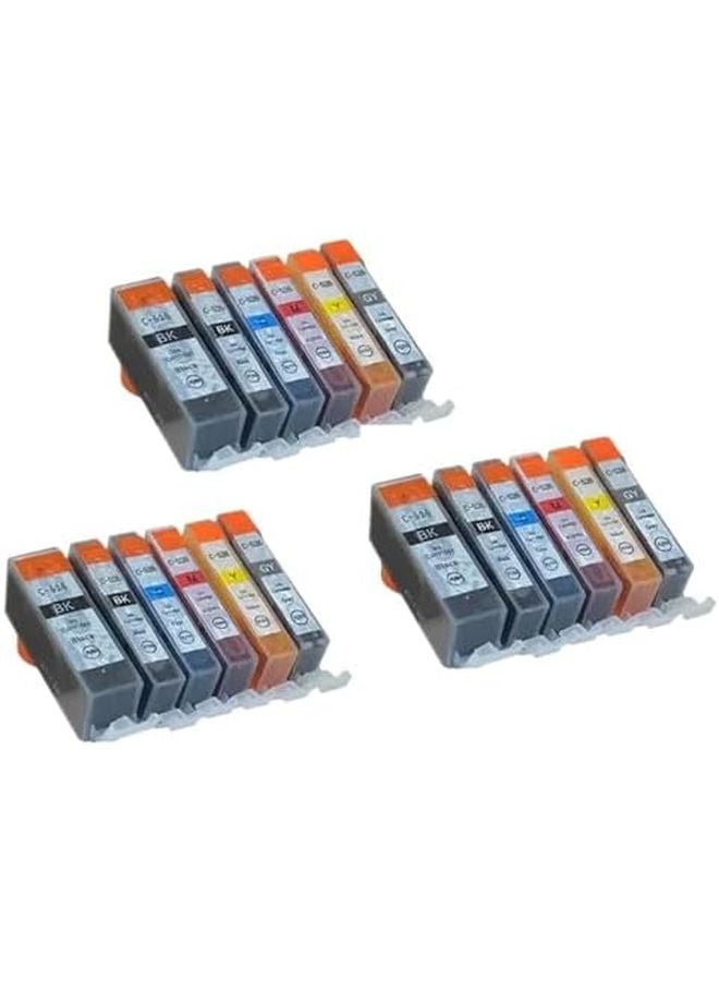 خراطيش حبر متوافقة PGI525 CLI526 6 ألوان 3 مجموعات لطابعات IP4850 IP4950 IX6550 MG5150 MG5250 MG5350 MG6150 - Image 1