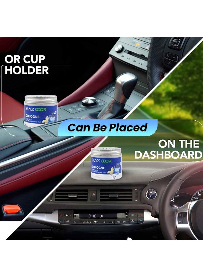 BLACK ODOR Cologne Car Air Freshener Gel with Natural Essential Oils, Non Toxic 100% Spill Proof Long Lasting Air Fragrance for Car Cup Holder Dashboard Home Office Bedroom Living Room - Image 3