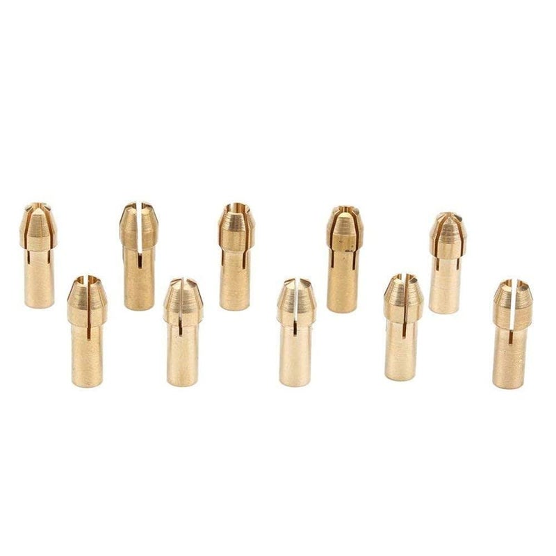 DIY Crafts Diy Crafts 11275 13012 Brass Collet Tools for Dremel Collet Set 0.5-32mm Shank With Screw Nut, Multicolor, Pack of 10  - Image 2