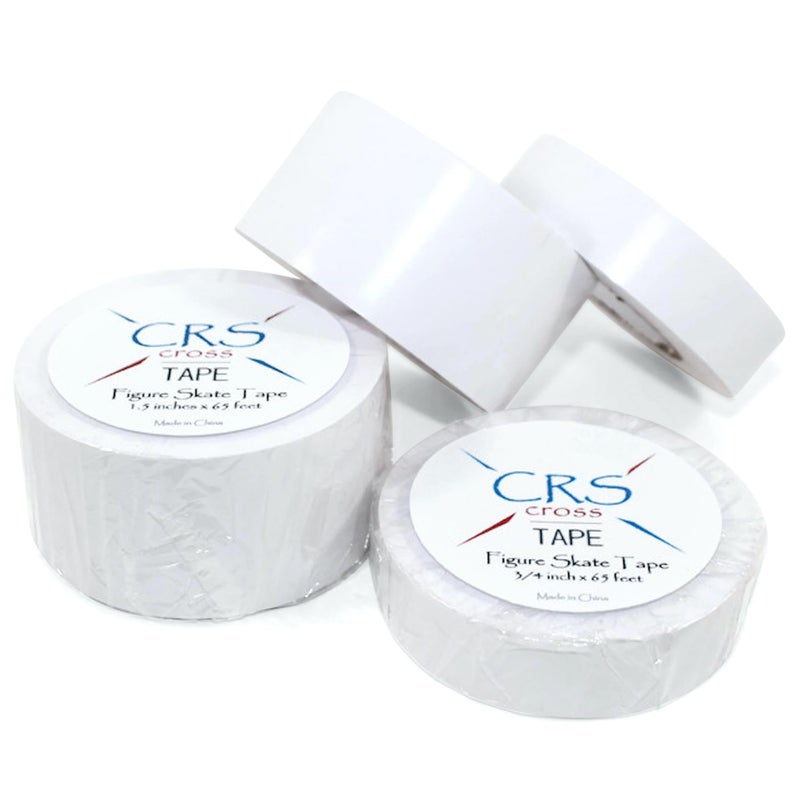CRS Cross Figure Skate Tape. 3/4 Inch Wide White. Protection for Leather Figure Skates. White and Shiny Skate Boots - No Need for Polish. Tape Your Ice Skating Laces to Keep Them Tied Tight. - Image 1